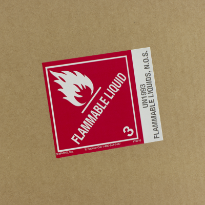 DOT Flammable Liquids NOS Labels - Butt Cut - 18216 - 4x4.75 UN1993 Flammable Liquids NOS.png